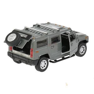 HUM2-12-GY Машина металл HUMMER "hummer h2", дл12см,откр дв,багаж,инерц,темн-сер,в кор Технопарк в кор.2*36шт