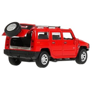 HUM2-12-RD Машина металл "hummer h2" 12см, открыв. двери, инерц., красный в кор. Технопарк в кор.2*36шт