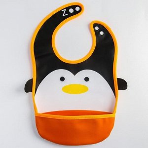 Нагрудник с карманом «Пингвин», из клеёнки, на кнопках