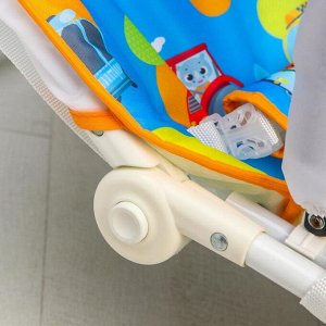 Шезлонг - качалка для новорождённых «Транспорт», игровая дуга, игрушки МИКС