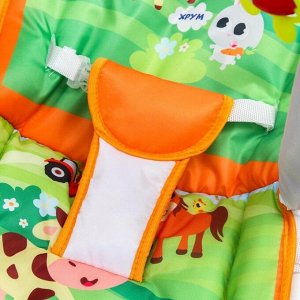 Шезлонг-качалка для новорождённых «Домашние животные», игровая дуга, съёмные игрушки МИКС