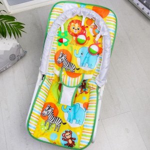 Шезлонг - качалка для новорождённых «Африка», игровая дуга, игрушки МИКС