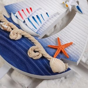 Вешалка настенная «Морской стиль», крючок декоративный, 1 крючок, 24x8 см, МИКС