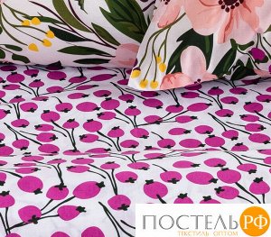 Постельное бельё Этель дуэт Flowers 143х215 см-2шт, 220х240 см, 70х70 см-2шт, 100% хлопок, перкаль