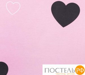 Постельное белье &quot;Этель&quot; дуэт Pink heart 143*215 см - 2 шт, 220*240 см, 70*70 см -2 шт