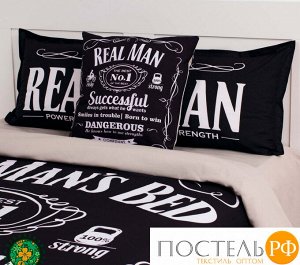 Постельное бельё "Этель" 1.5 сп Real Man 143х215 см,150х214 см, 50х70+3 - 2 шт, ранфорс 111 г/м2 (Прямоугольная ПВХ)