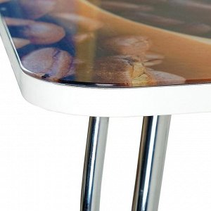 Стол прямоугольный с фп Кофе-4 1000х600х757 столешница стеклянная/Чайка хром