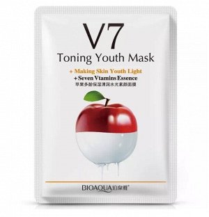Тканевая витаминная маска V7 с экстрактом яблока «Bioaqua V7 Toning Youth», 30 г