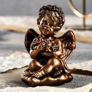 Статуэтка "Ангел Амурчик на облаке", бронзовый, 12 см