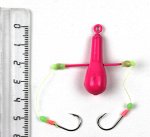 Снасть на навагу, камбалу JpFishing Снеговик (20гр. 1 шт, Crimson UV)