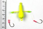 Снасть на навагу, камбалу JpFishing Снеговик (20гр. 1 шт, Yellow UV)