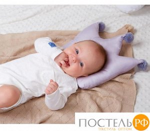 Подушка детская анатомическая Крошка Я «Корона» 32х25 см, цвет серый