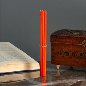 Свечи ритуальные восковые, 18 см, 5 штук, оранжевые