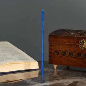 Свечи ритуальные восковые, 18 см, 5 штук, синие