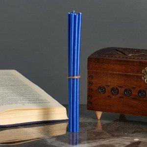 Свечи ритуальные восковые, 18 см, 5 штук, синие