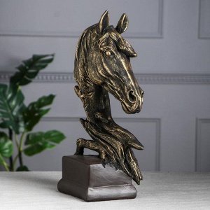 Сувенир "Голова Коня", бронзовый цвет, 40 см