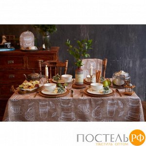 Скатерть "Доляна" Cup of tea 110х144 см, 100% хлопок, 164 г/м2   4682765