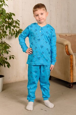 Пижама детская из интерлока Мишка синий