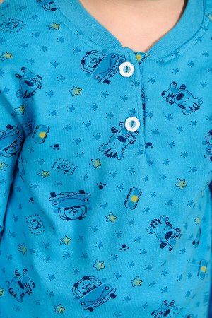 Пижама детская из интерлока Мишка синий
