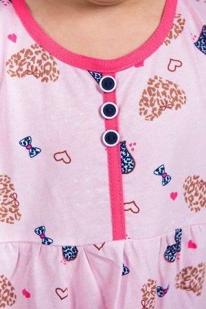Платье-сорочка подростковое из кулирки Маргаритка розовое
