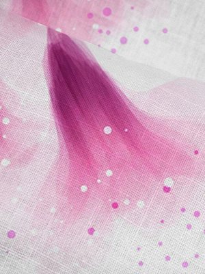 Фототюль под лён Нежные пурпурные цветы
