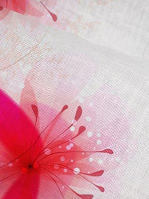 Фототюль под лён Нежные розовые цветы 2