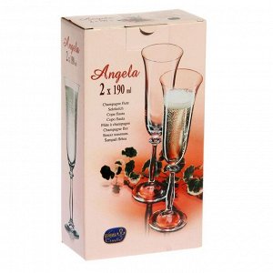 Набор фужеров для шампанского «Анжела. Свадебный», 190 мл, 2 шт.