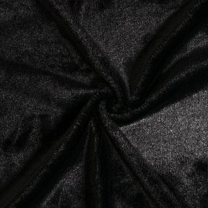 Ткань для рукоделия, мех, чёрная, лоскут 50x50 см