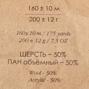 Пряжа "Сувенирная" 50% акрил, 50% шерсть 160м/200гр (1186 М)