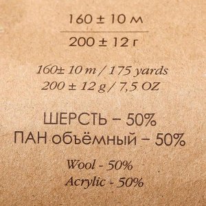 Пряжа "Сувенирная" 50% акрил, 50% шерсть 160м/200гр (1187 М)
