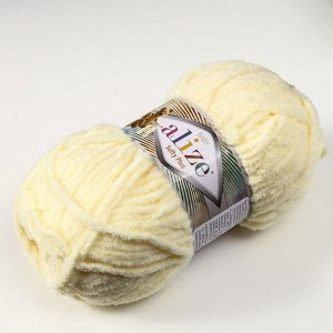 Плюшевая пряжа для вязания спицами, крючком ALIZE, Softy Plus, 100% микрополиэстер, 120 м/100 г, (13 жёлтый)