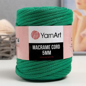 Пряжа "Macrame Cord"  60% хлопок, 40% вискоза/полиэстер 5 мм 85м/500гр (759 ярк.зеленый)