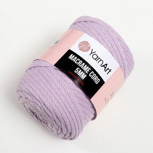 Пряжа "Macrame Cord"  60% хлопок, 40% вискоза/полиэстер 5 мм 85м/500гр (765 астра)