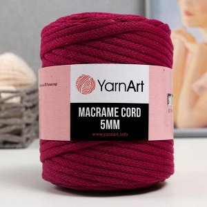 Пряжа "Macrame Cord"  60% хлопок, 40% вискоза/полиэстер 5 мм 85м/500гр (777 цикламен)