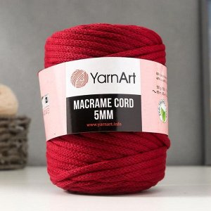 Пряжа "Macrame Cord"  60% хлопок, 40% вискоза/полиэстер 5 мм 85м/500гр (781 бордо)