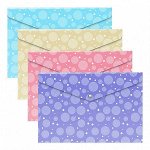 Папка с кнопкой А4 180мкм 53292 Pastel Dots полупрозрачная ассорти Erich Krause