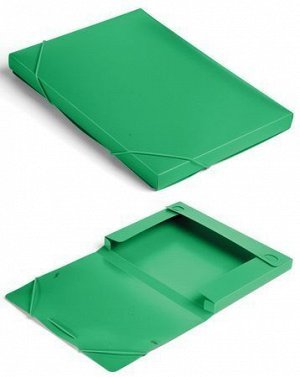 Папка-короб на резинке А4 -BA25/05GRN пластиковый 0,5мм зеленый, корешок 25мм (816202) Бюрократ {Россия}