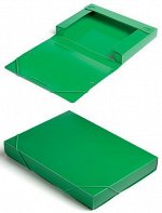 Папка-короб на резинке А4 -BA40/07GRN пластиковый 0,7мм зеленый, корешок 40мм (816208) Бюрократ {Россия}
