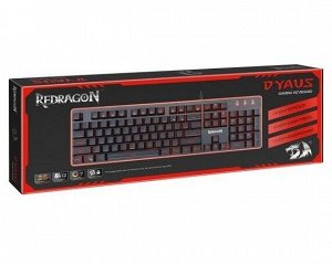 Клавиатура USB игровая Redragon Dyaus RU, 7 цветов подсветки, черная, 75076