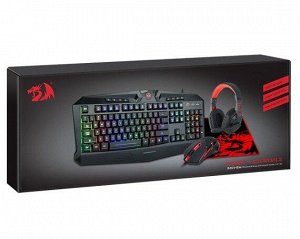 Игровой набор (мышь+клавиатура+гарнитура+ковер) Redragon S101-BA черный, 78382