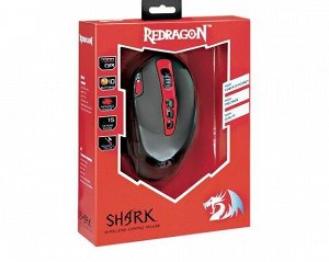 Беспроводная игровая мышь Redragon Shark 15м,10 кнопок,7200dpi, черная, 74828