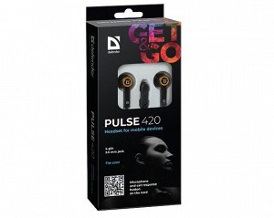 Наушники Defender Pulse 420 с микрофоном черный + оранжевый, 63420 recommended