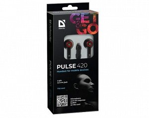 Наушники Defender Pulse 420 с микрофоном черный + красный, 63424 recommended