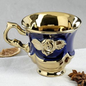 Чашка кофейная "Королевская", цвет синий, покрытие булат, 0.2 л