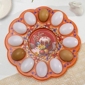 Пасхальная подставка на 12 яиц и кулич «Пасхальная композиция», 30 ? 30 см