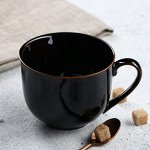 Кружка &quot;Аппетитка&quot; чёрная глянцевая, 0,4 л