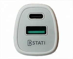 АЗУ-1USB Kstati CC-76 QC 3.0 + DP, 36W, белый recommended