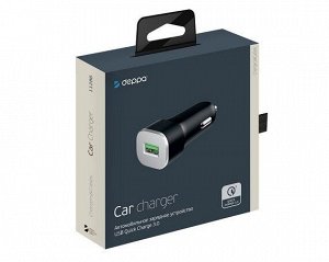 АЗУ-1USB Deppa QC 3.0, черный, 11286