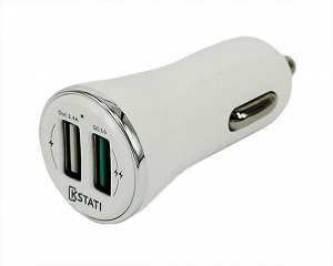 АЗУ-2USB Kstati CC-37 QC 3.0 + 2.4A, 30W, белый recommended