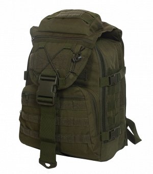 Лучший рюкзак для мужчин на 30-35 литров (хаки-олива) (CH-059) №116 - Широкие плечевые лямки с регулировкой равномерно распределяют вес груза на плечах, а грудная стяжка закрепляет штурмовой рюкзак во